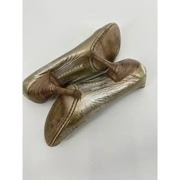 MATERIA PRIMA G. FANTINI Womens Pumps sz 39 Italy 9 Gold Silver Leather heels - Picture 6 of 7